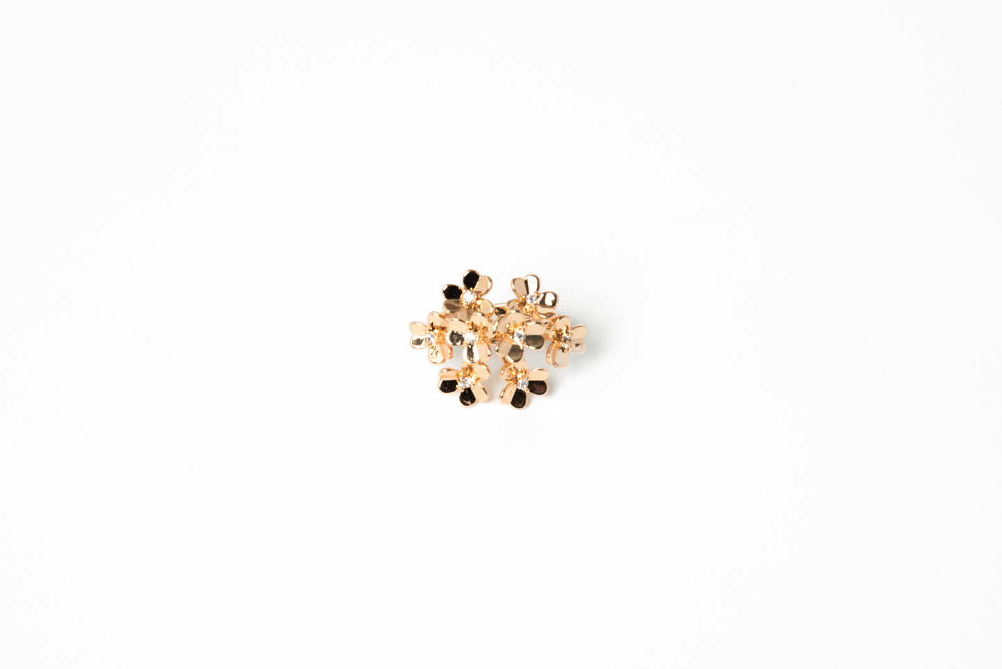 Anillo ajustable floral oro laminado