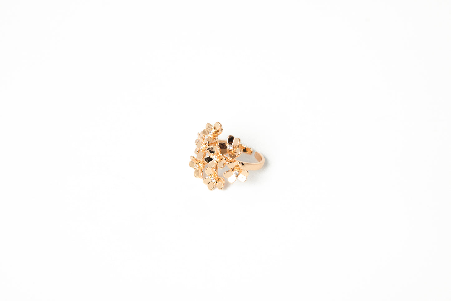 Anillo ajustable floral oro laminado