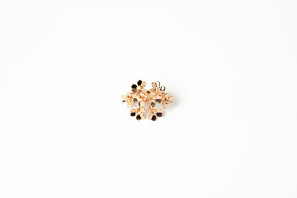Anillo ajustable floral oro laminado