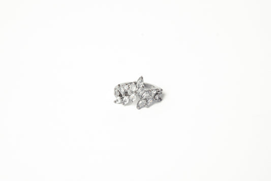Anillo ajustable fiesta oro laminado blanco