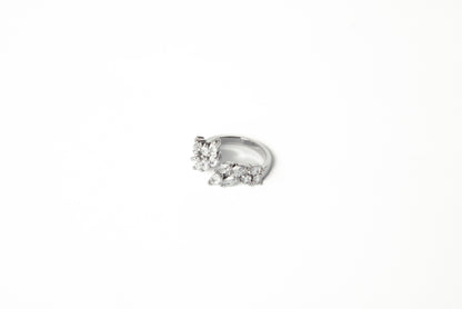 Anillo ajustable fiesta oro laminado blanco