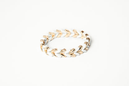 Pulsera blanco y dorado V
