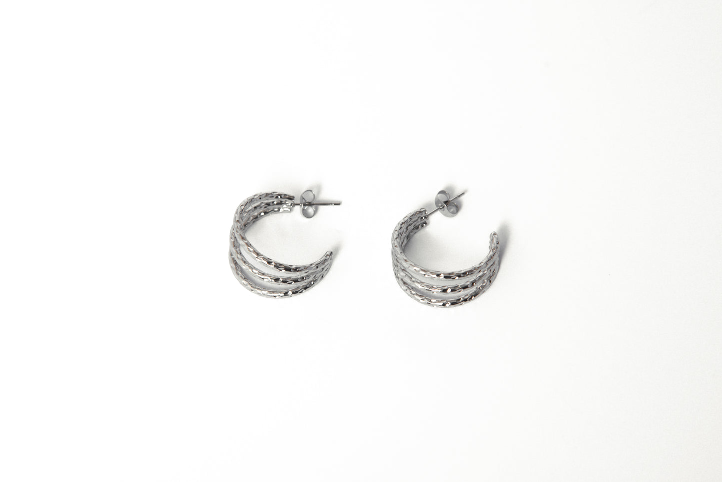 Arracada triple hoop acero