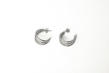 Arracada triple hoop acero